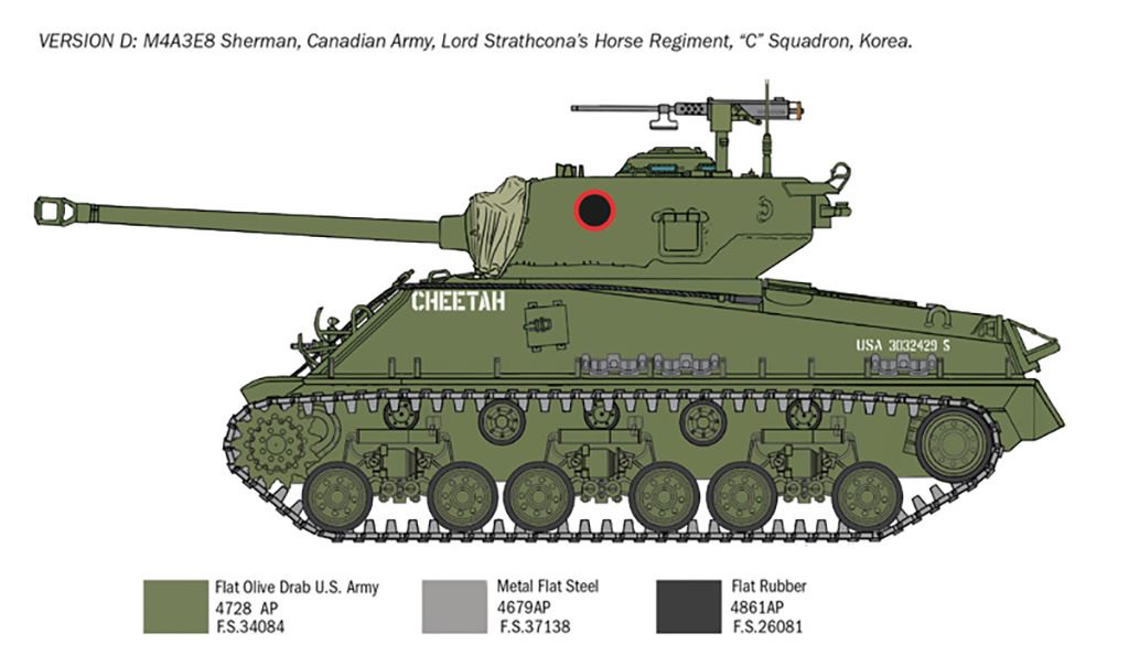 Italeri M4A3E8 Sherman Korean War