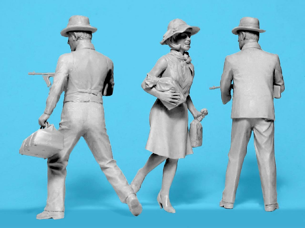 Icm 1920S Gangsters With Tommy Guns (3 Figures)