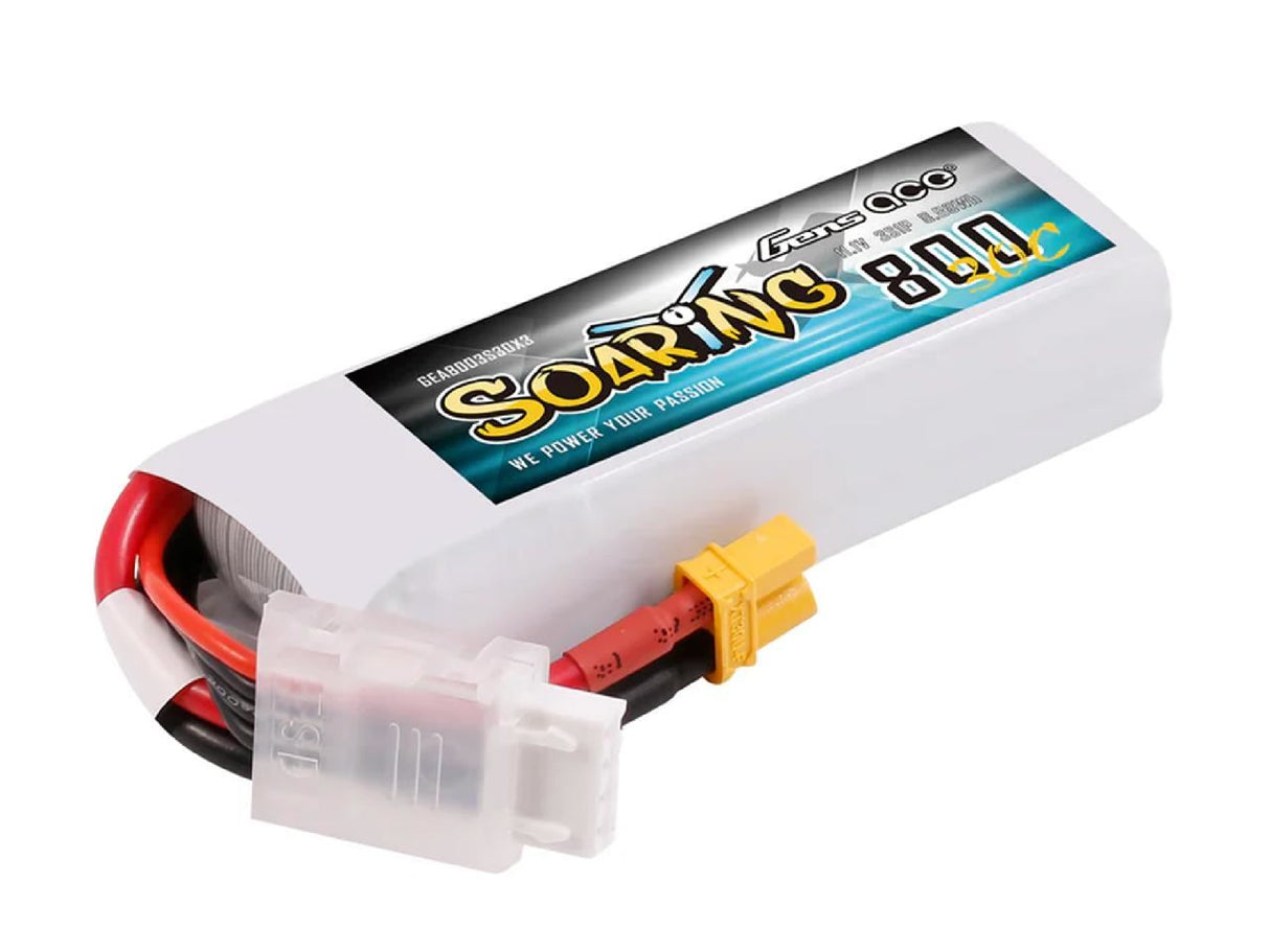 Gens Ace Li-Po 3S 11.1V 800Mah 30C Soaring With Xt30