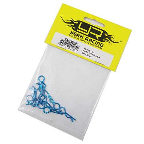 Yeah Racing RC Body Clip For 1/8 1/10 1/12 10pcs Laser Blue