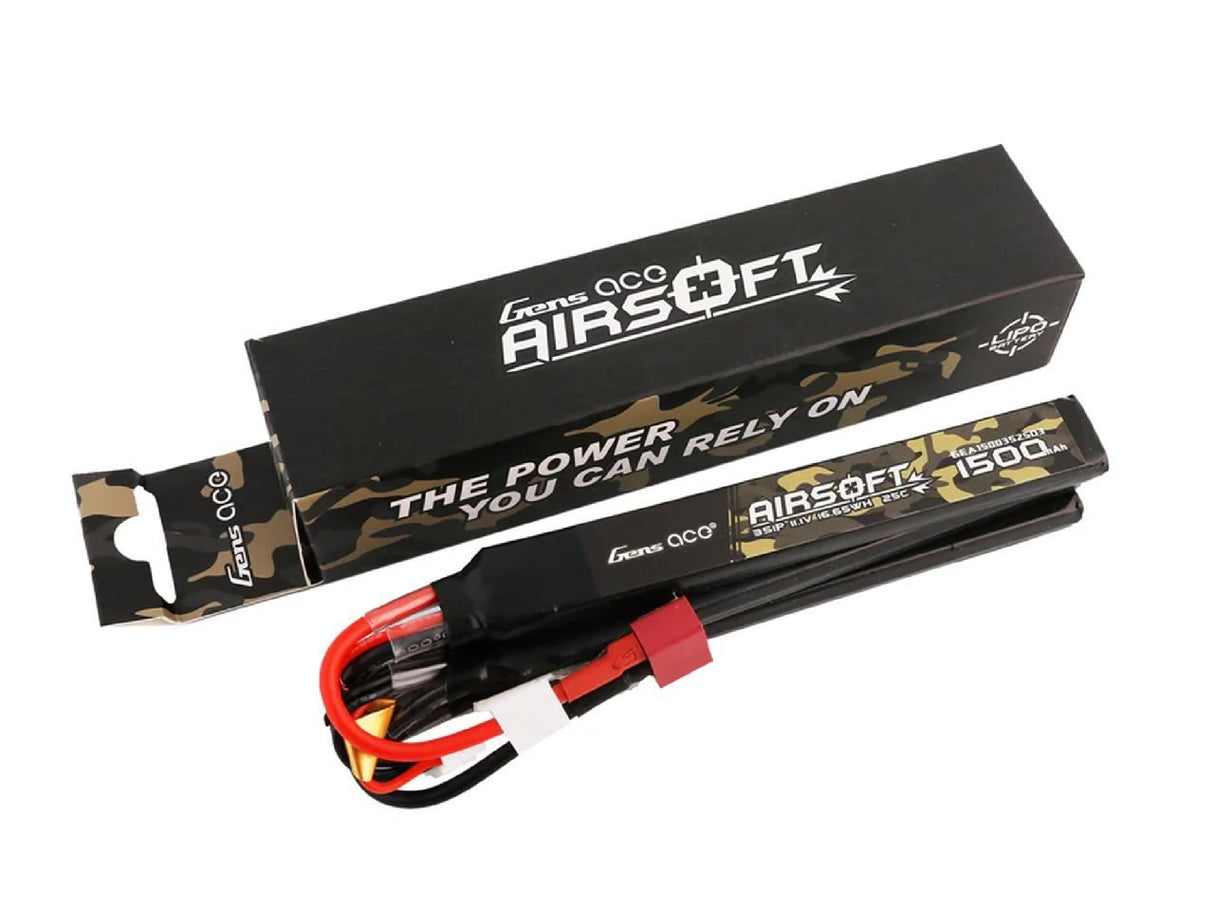 Gens Ace Airsoft 3S 1500Mah 25C With Deans-3X (Fit Most Aeg)