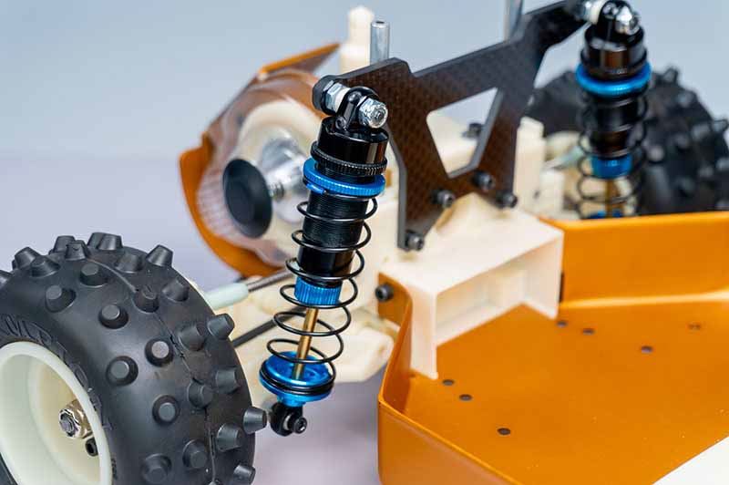 Koswork Ae Rc10 Big Bore 12Mm Buggy Shock Set (F&R) (4) Blue