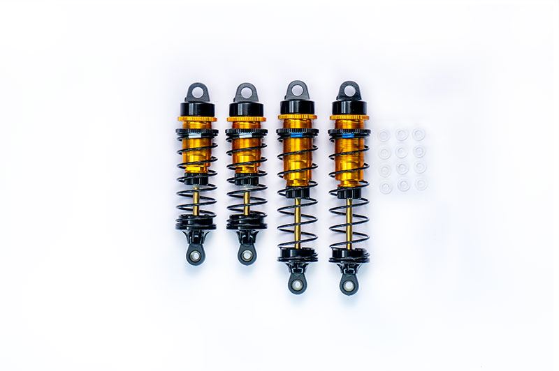 Koswork Ae Rc10 Big Bore 12Mm Buggy Shock Set (F&R) (4) Gold/Black