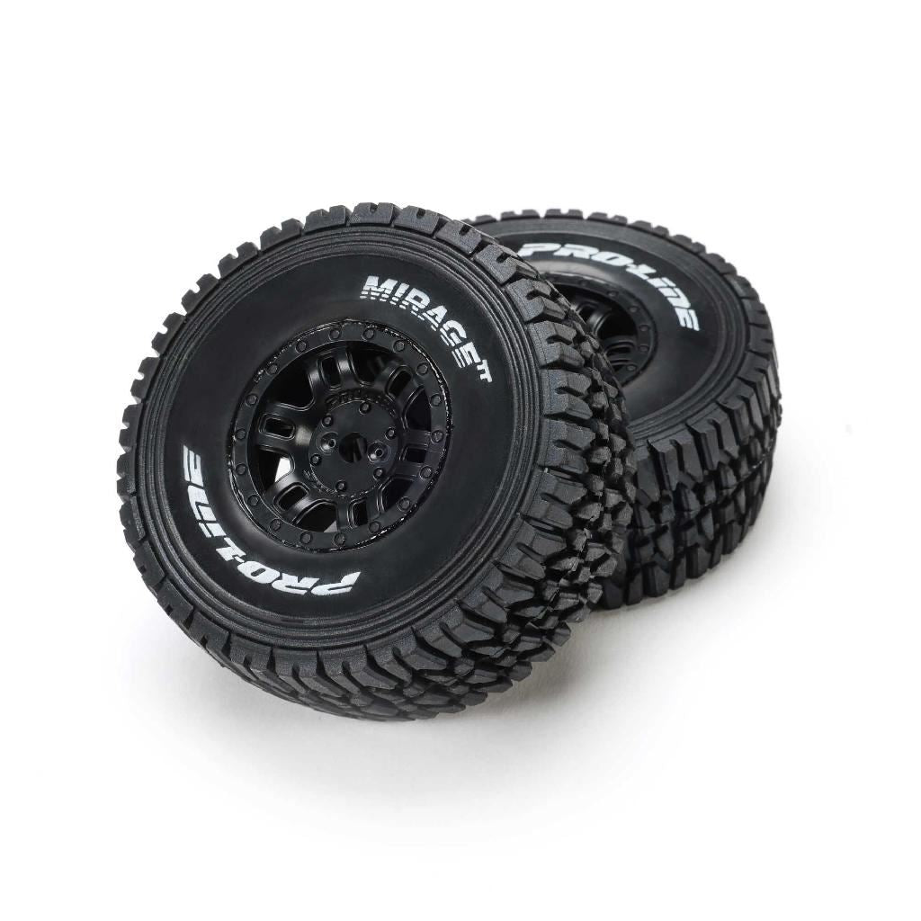 Pro-Line 1/16 Mirage Tt Front/Rear Tires Mounted Black Split Six Whee