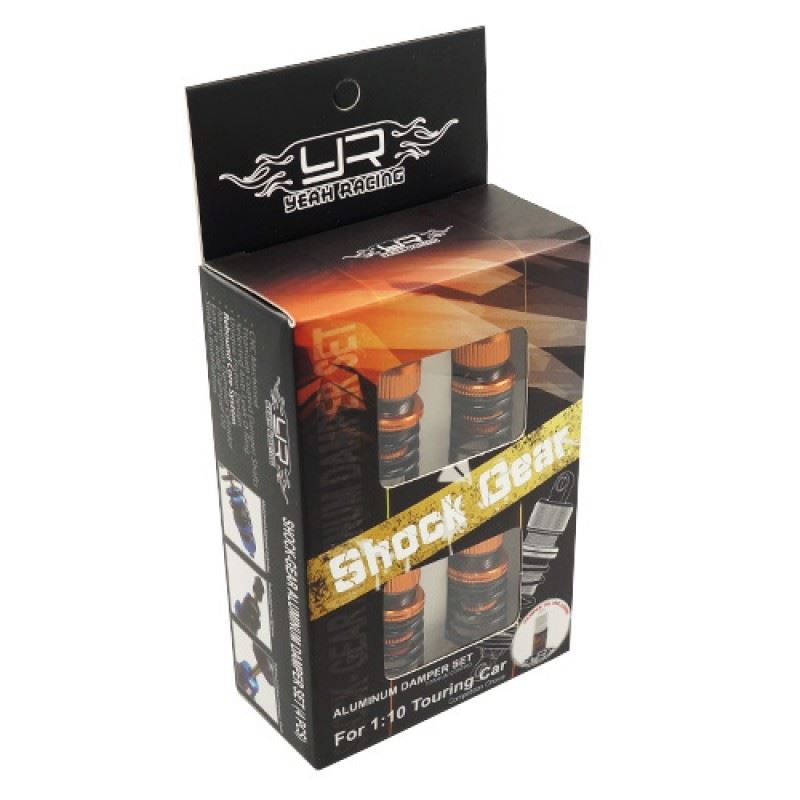 Yeah Racing Shock-Gear 50mm Damper Set for 1/10 RC Touring M-Chassis Car Orange