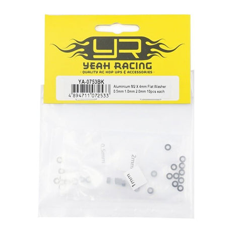 Yeah Racing Aluminium M2 X 4Mm Flat Washer 0.5Mm 1.0Mm 2.0Mm 10Pcs Each