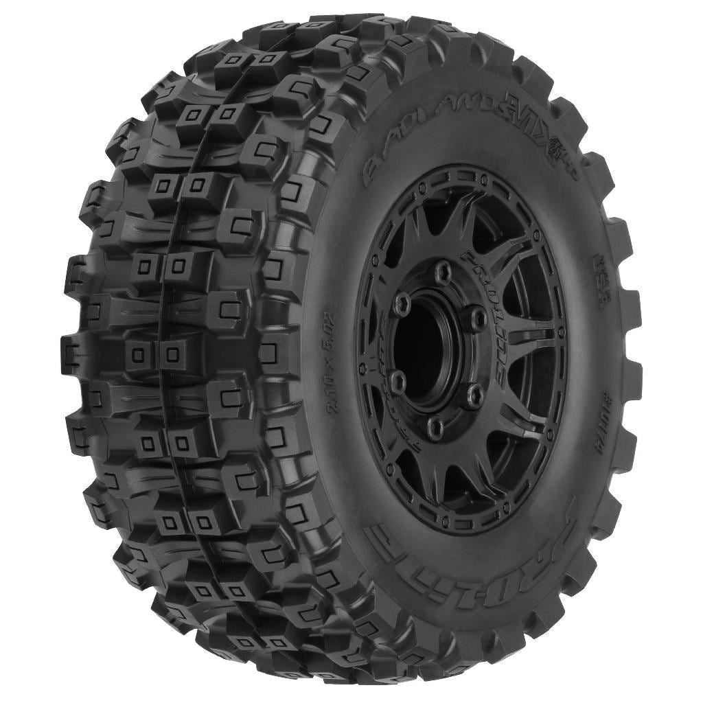 Proline 1/10 Badlands Mx28 Belted F/R 2.8In Mt Tres Mounted 12mm Blk