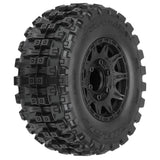 Proline 1/10 Badlands Mx28 Belted F/R 2.8In Mt Tres Mounted 12mm Blk