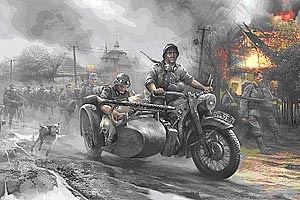 Zvesda German Wwii R12 Sidecar And Crew