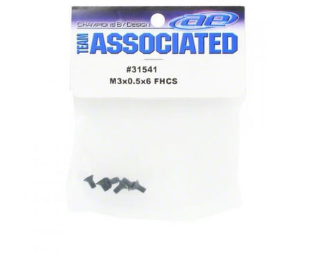 Team Associated M3 X 0.5 X 6 FHCS Screws (10)