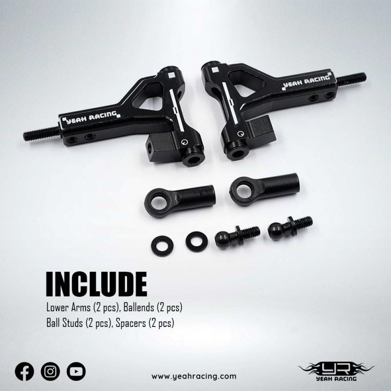 Yeah Racing Aluminum Adjustable Front Lower Arm Set For 4-Tec Rwd Drift