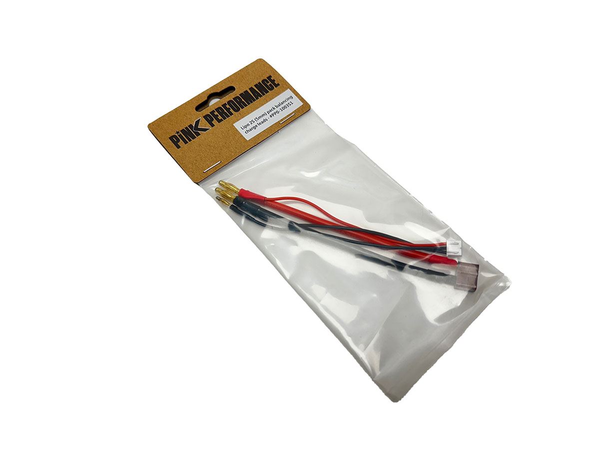 Lipo 2S (4Mm) Pack Balancing Charge Leads Pink Performance