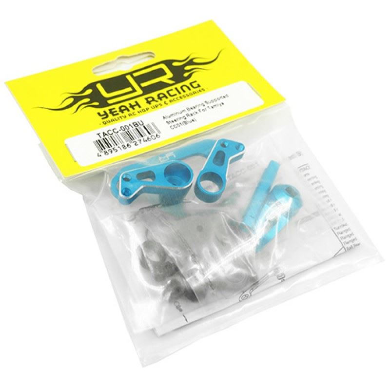 Yeah Racing Aluminum Bearing Supported Steering Rack Blue For Tamiya CC01