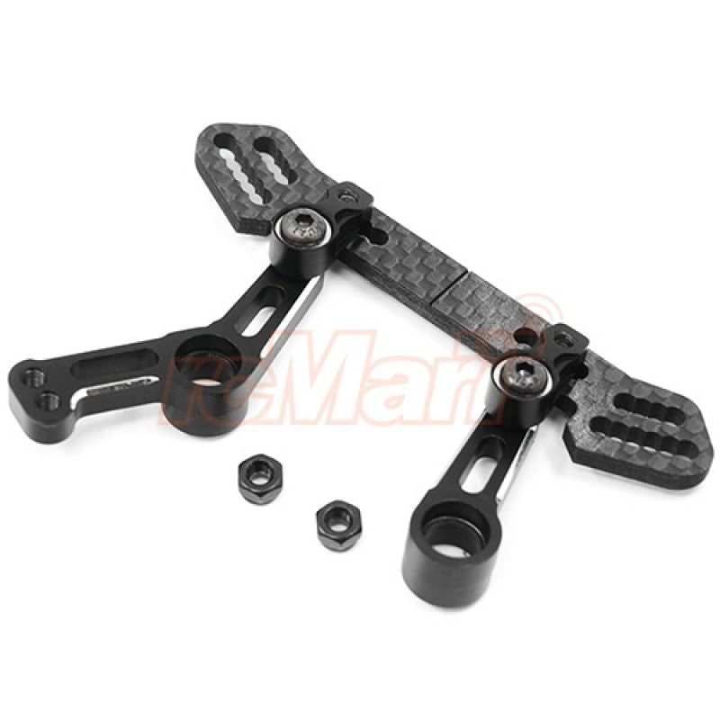 Yeah Racing Aluminum RWD Large Angle Steering Rack For Yokomo YD2 YD2S YD2TC Black