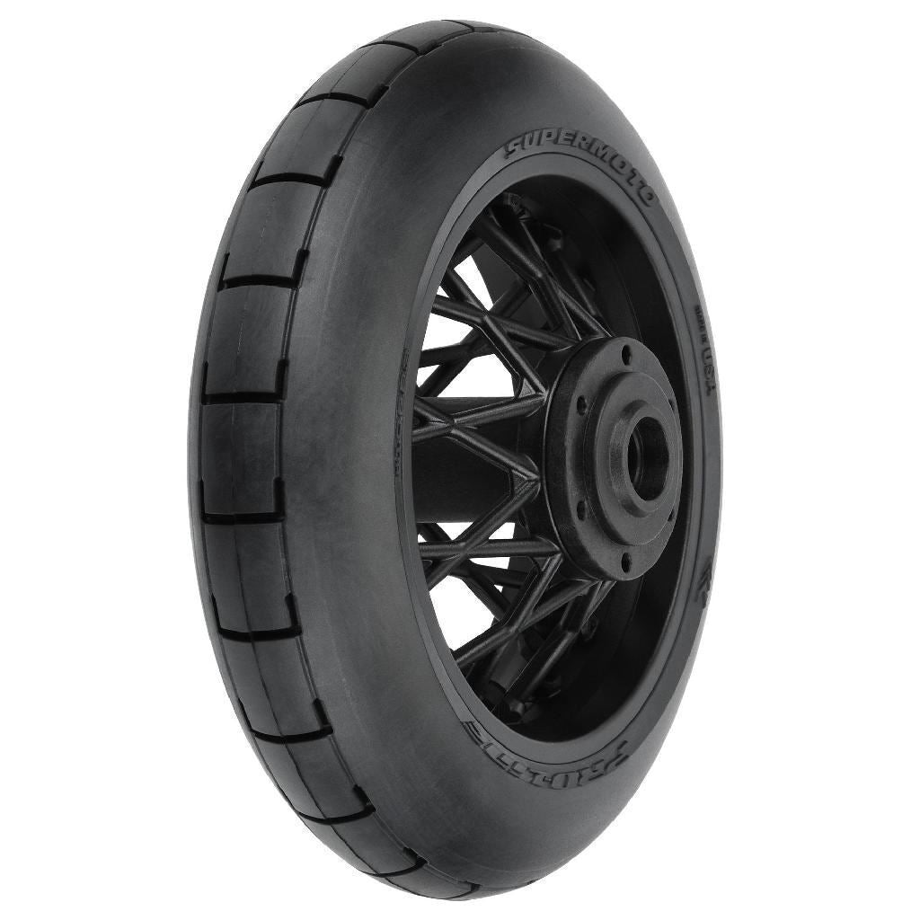 Proline 1/4 Supermoto S3 Motorcycle Rear Tire Mtd Black (1): Promoto