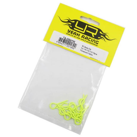 Yeah Racing RC Body Clip For 1/8 1/10 1/12 10pcs Florescent Yellow