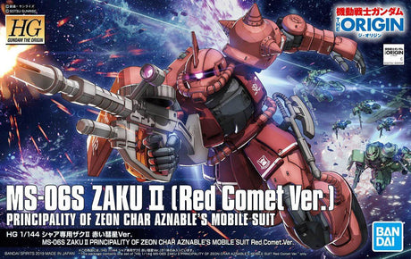 Bandai Hobby Hg 1/144 Ms-06S Zaku Ii Principality Of Zeon Char Aznable'S Mobile Suit (Red Comet Version)