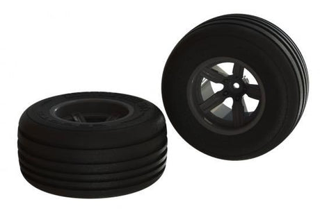 ARRMA Dirt Runner ST Front Tire Set Glued Black (2)