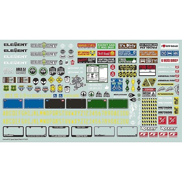 Element Rc Element Scale Decal Sheet
