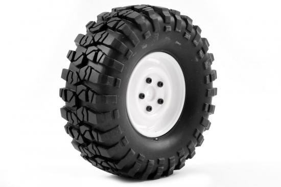 FTX OUTBACK SPARE TYRE MOUNT & TYRE/STEEL LUG WHEEL WHITE
