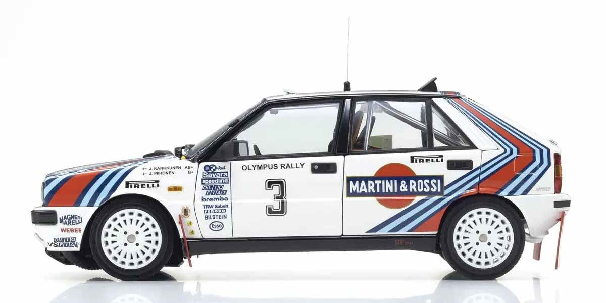 Kyosho 1:18 Lancia Delta Hf 4Wd Olympus Rally 1987 Martini Rossi Nr.3