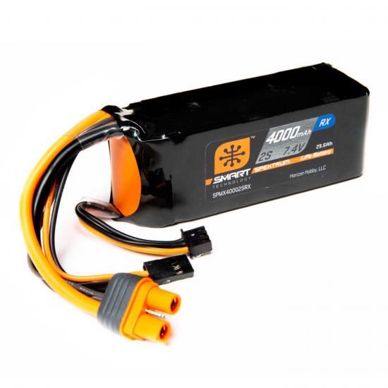 Spektrum 4000mAh 2S 7.4V Smart LiPo Receiver Battery IC3