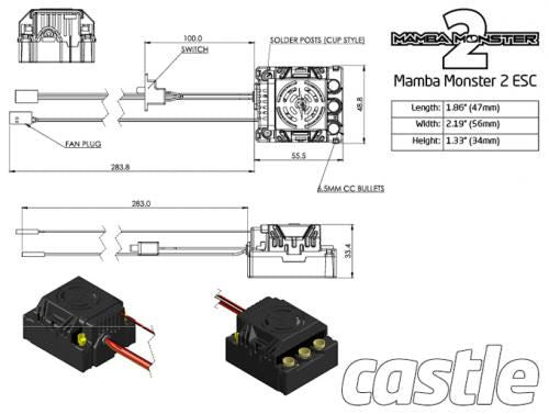 CASTLE Mamba Monster 2 1:8th 25V Extreme Car ESC, Waterproof (CC10800)