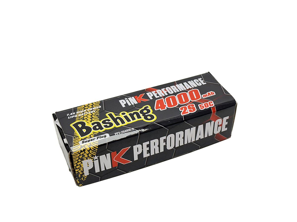 Pink Bashing Lipo 2S 7.4V-4000-50C (Deans) 139X47X25Mm 240G Round