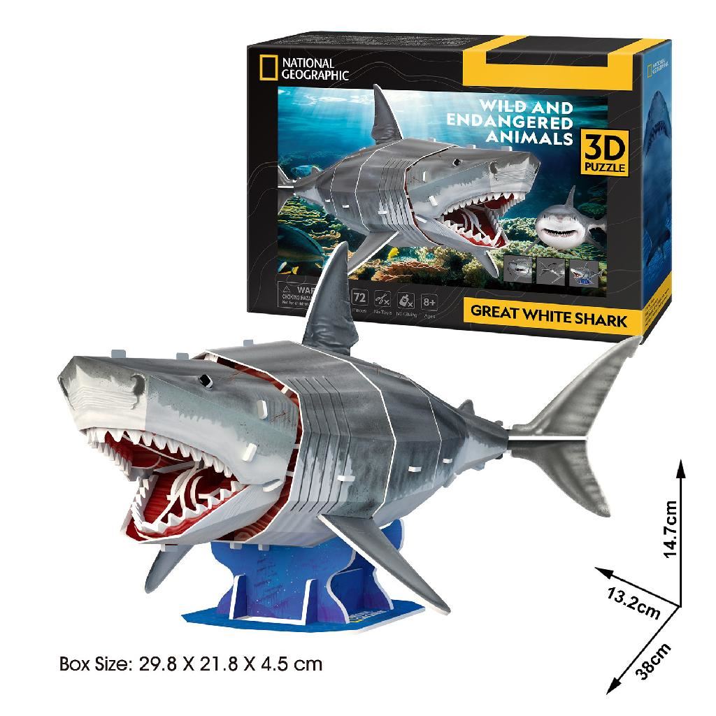 Cubicfun Great White Shark (72 Pieces)