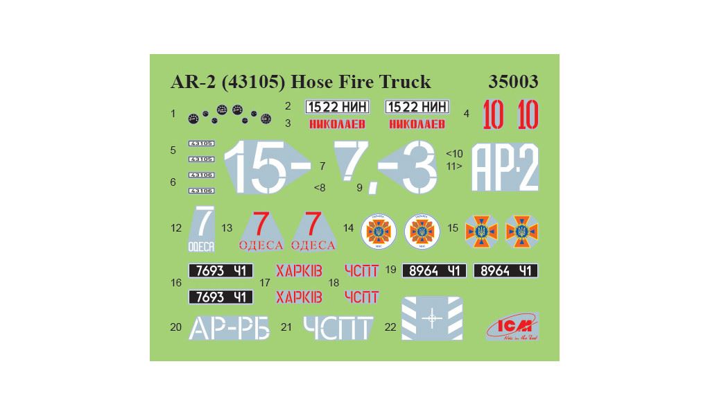 Icm Fire Trucks Of Ukraine, Ac-40-137A & Ar-2 (Set Of 2)