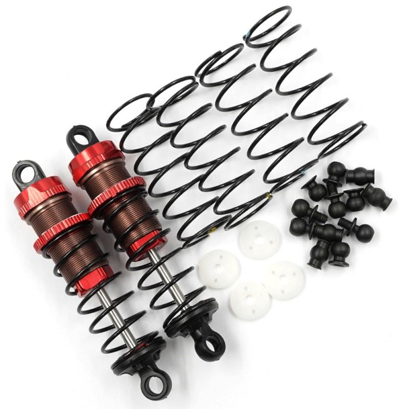 Yeah Racing Aluminum Big Bore Go 70mm Damper Set 2pcs for 1/10 RC Offroad Buggy Red