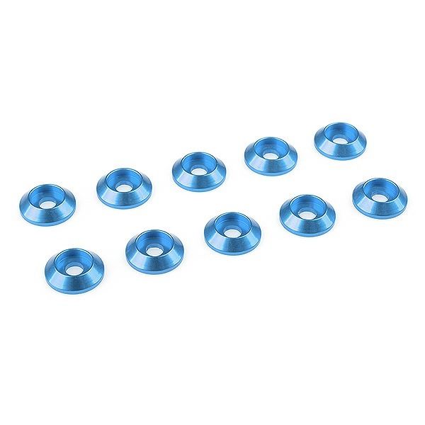 Corally Aluminium Washer For M3 Button Head Screws Od=10mm Blue 10Pcs