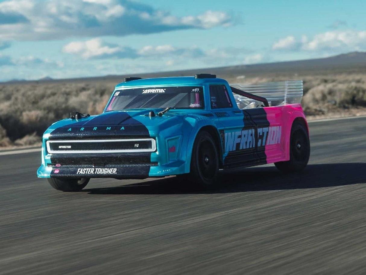 Arrma 1/8 Infraction 223S Dsc 4X4 Rtr Street Bash, Teal/Pink