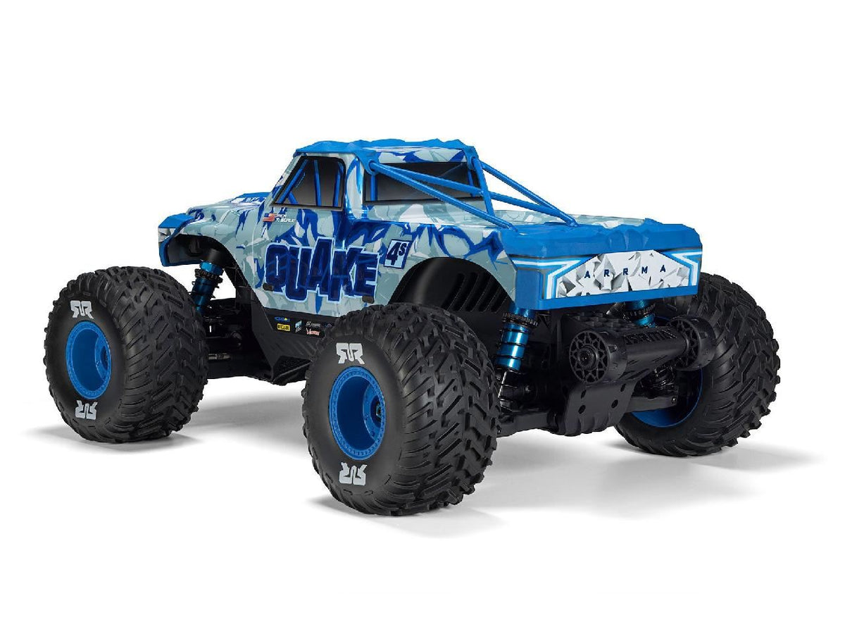 Arrma 1/8 Quake 4S Dsc 4X4 Rtr Monster Truck, White/Blue