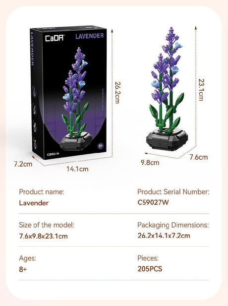 Cada Lavender Building Block Planter - 205 Pcs