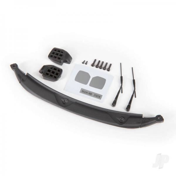 Traxxas Side Mirrors, Black, Windshield Wipers, Cowl (fits 9211 body)