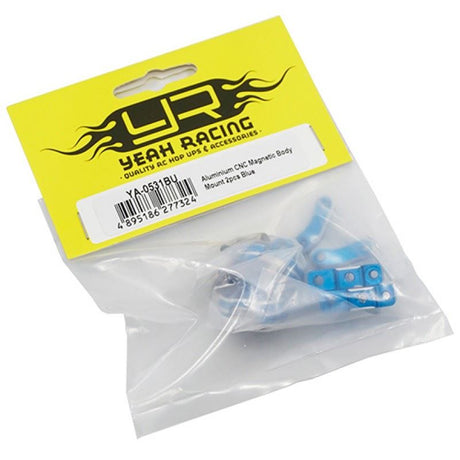Yeah Racing Aluminium CNC Magnetic Invisible Body Mounting System 2pcs Blue