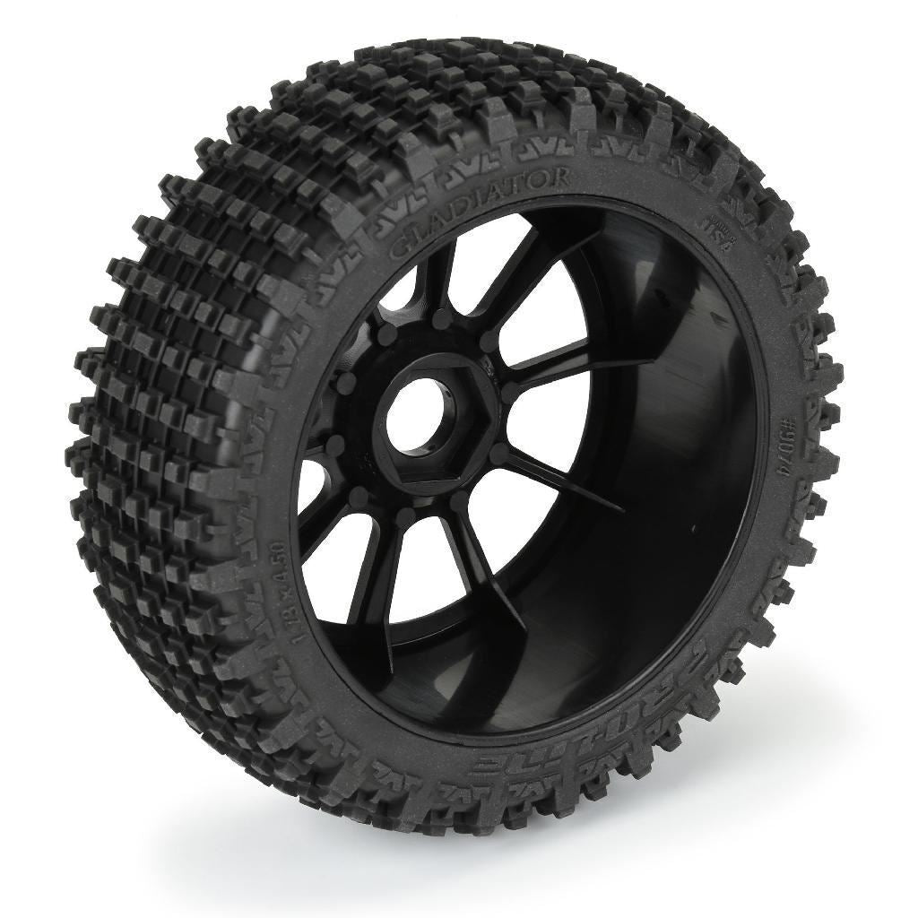 Proline 1/8 Gladiator M2 Fr/Rr Buggy Tires Mounted 17mm Black Mach 1