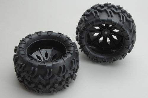 River Hobby Blaze - Black Wheels and Tyres (Pair)