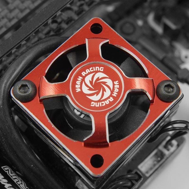 Yeah Racing Aluminum 30x30mm Fan Protector Red