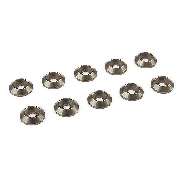 Corally Aluminium Washer For M3 Button Head Screws Od=10mm Gun Metal 10Pcs