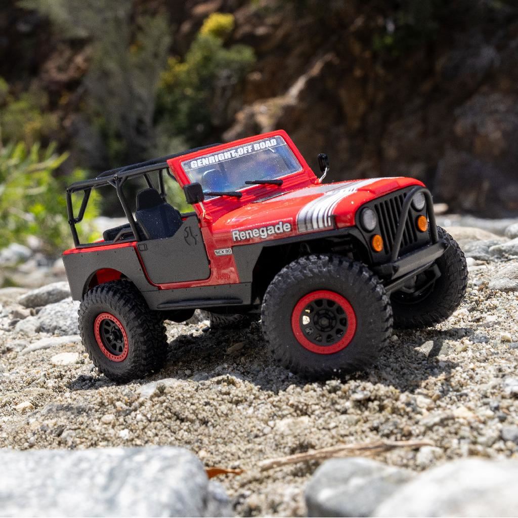 Axial 1/30 Scx30 Jeep Cj-7 Genright 4X4 Rtr, Red
