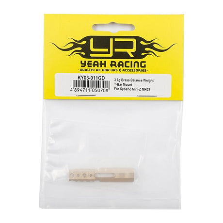 Yeah Racing 3.7g Brass Balance Weight T-Bar Mount For Kyosho Mini-Z MR03