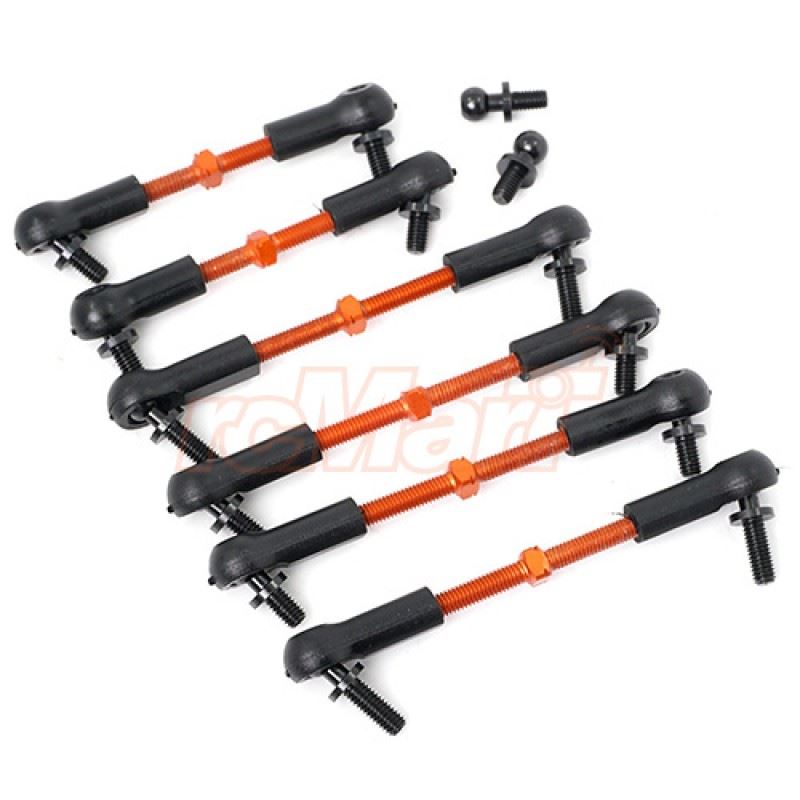 Yeah Racing 7075 Aluminum Tie Rod Set For HPI RS4 Sport3 Orange