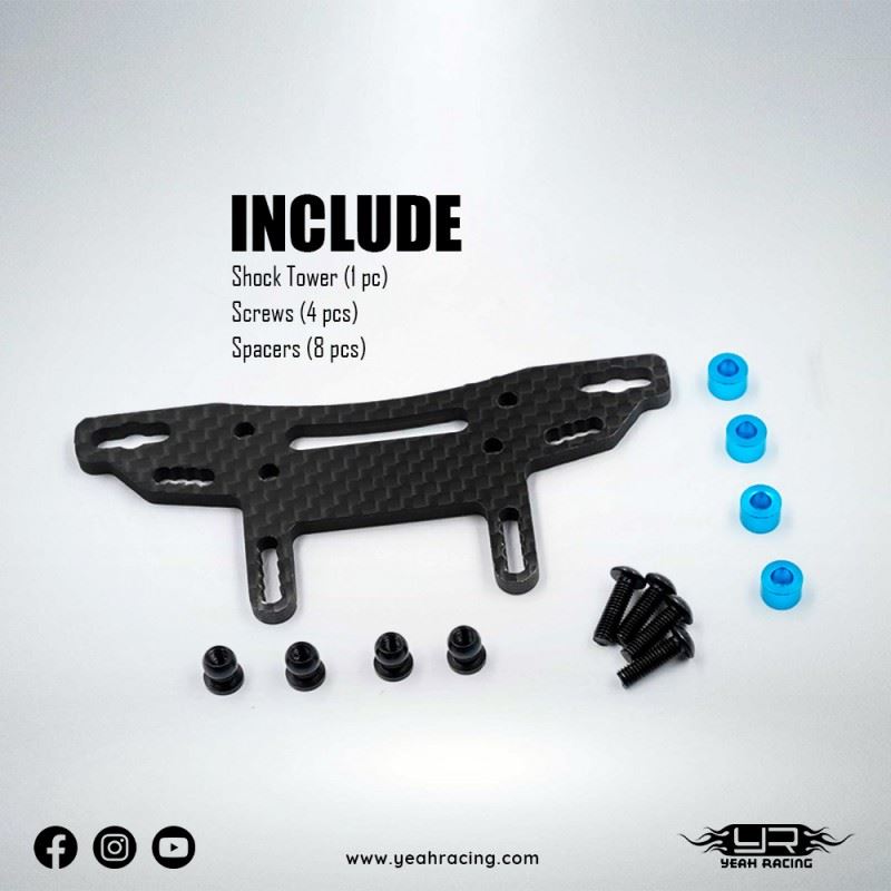 Yeah Racing Graphite Front Shock Tower For Tamiya Xm-01 Pro