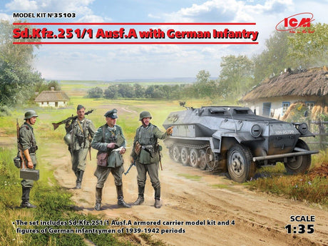 Icm Sd.Kfz.251/1 Ausf.A With 4 German Infantry Figures