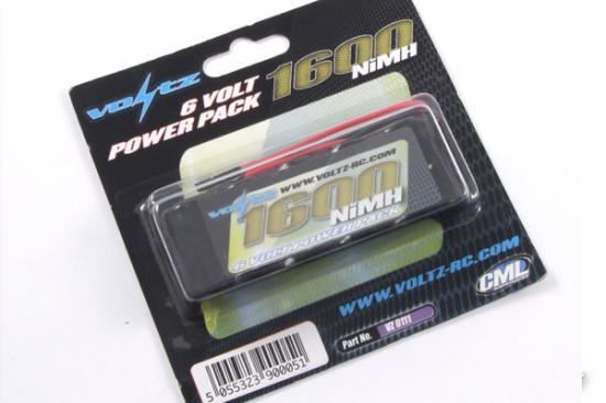 Voltz 1600Mah 6.0V RX Straight Battery w/ JR Plug