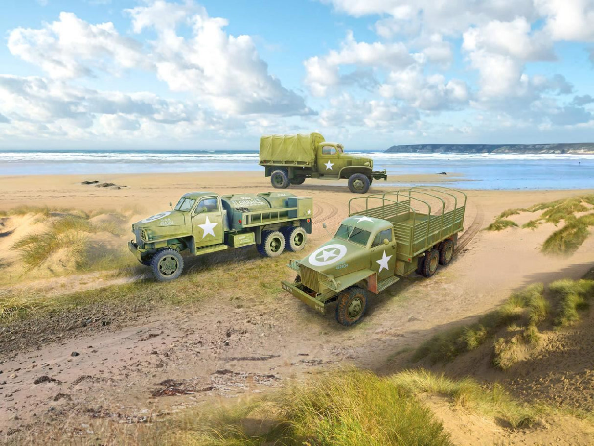 Icm Wwii U.S. Military Vehicles, G7117, Studebaker Us6-U3, Studebaker Us6-U5 (Set Of 3 Trucks)