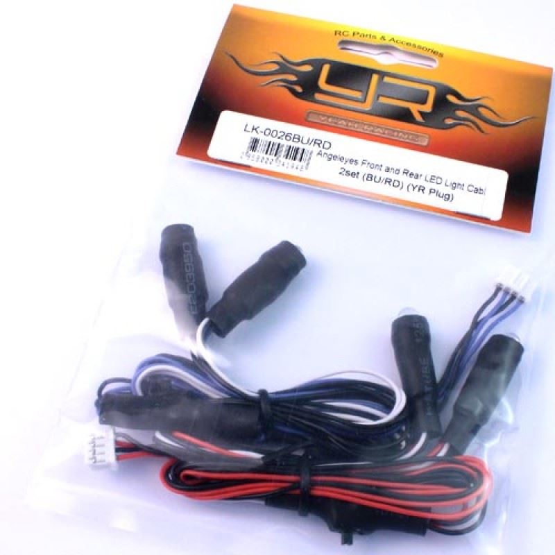 Yeah Racing Angeleyes Front and Rear LED Light Cable 2set (BU/RD) (YR Plug)