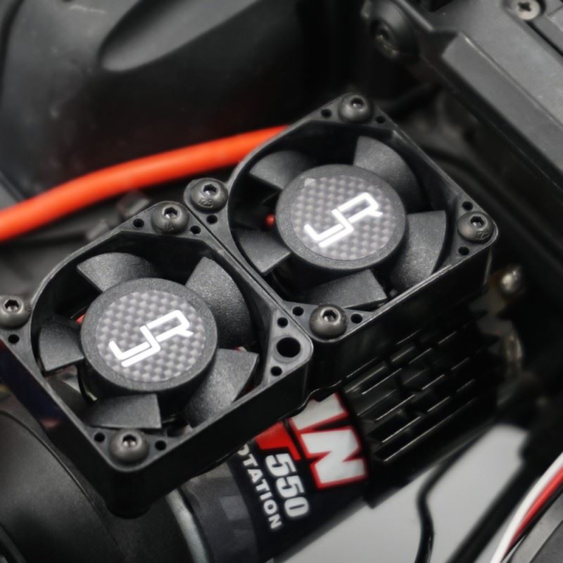 Yeah Racing Aluminium 540 550 Motor Heat Sink w/ Twin Tornado High Speed Fan Black